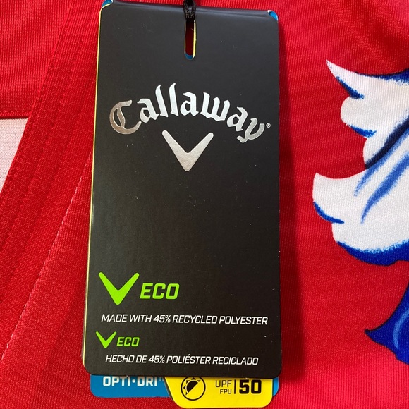 Callaway Women's Red and Blue Floral Short Sleeve Top - Picture 3 of 7